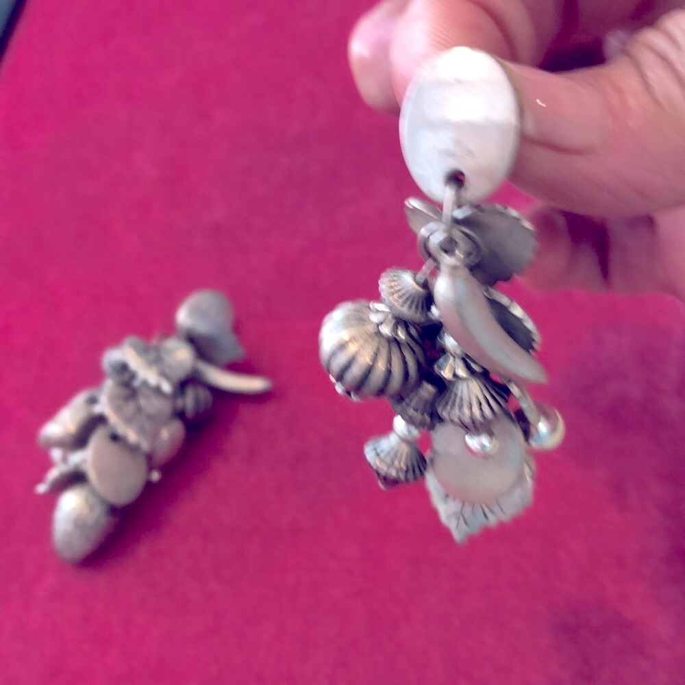 Silver Hanging Earrings Multiple Different Charm … - image 2